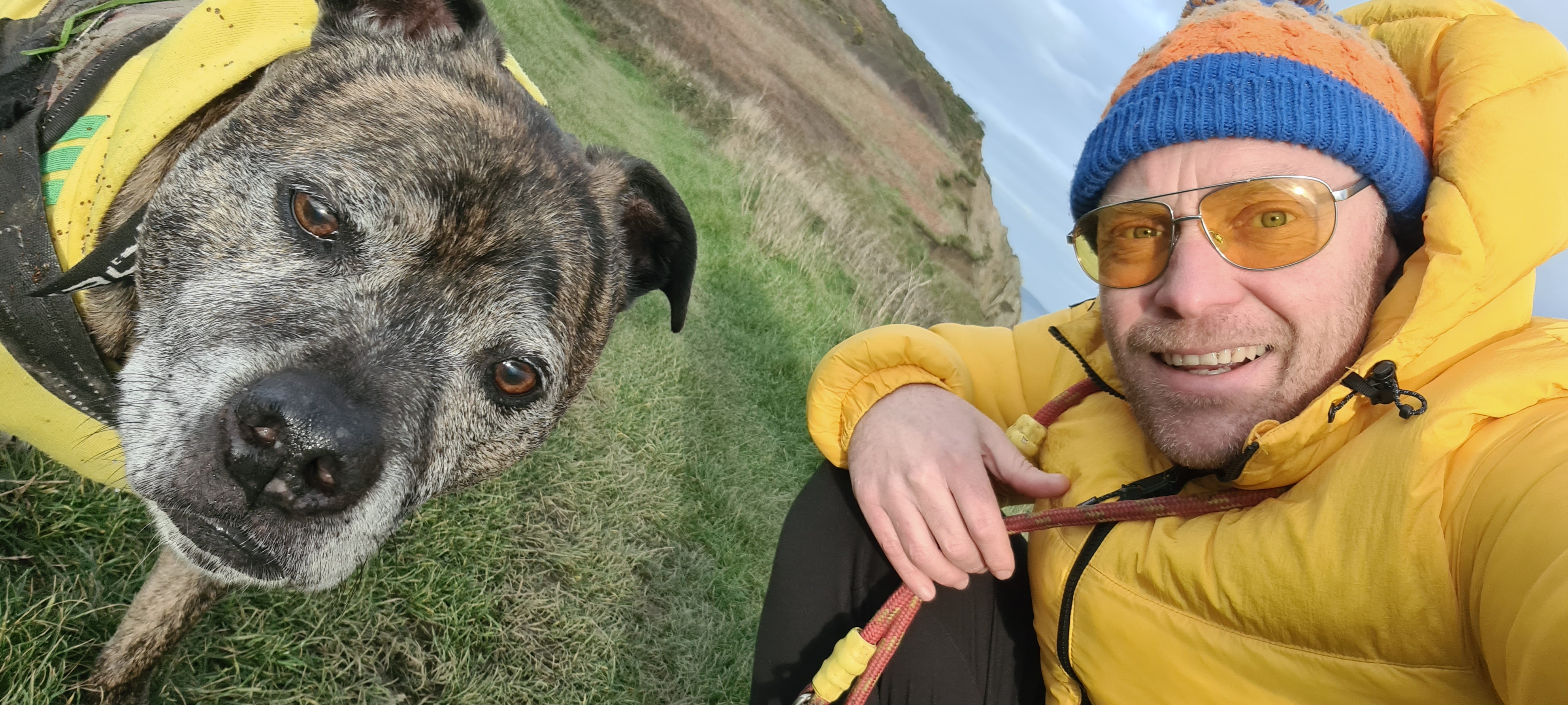 Christian and his dog Bud together