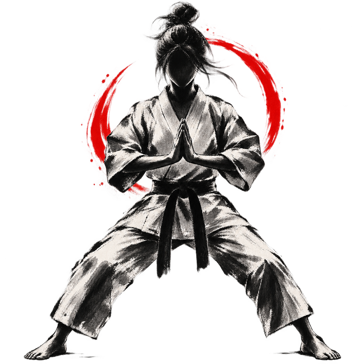 Original sumi-e ink warrior - part of a visual system built to feel like the art itself: precise, traditional, alive